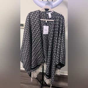 Brand New!! Blue and White Christian Dior Poncho